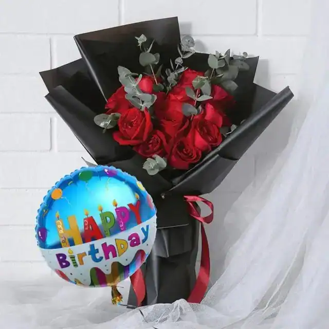 Red romance and Birthday Balloon